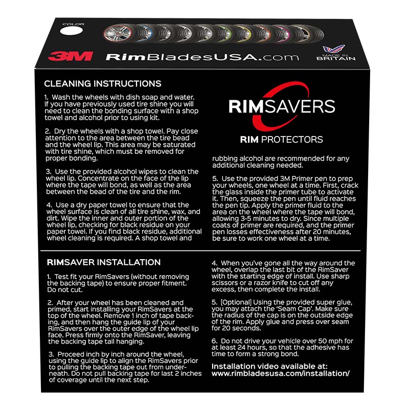 RimSavers Rim Protector Blades - 1 Year Warranty, UK Made, Protects Alloy Wheels